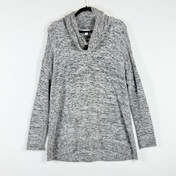 J.‎ Jill PureJill White Black Heather Oversized Cowl Neck Sweater Women's Medium - Picture 1 of 6